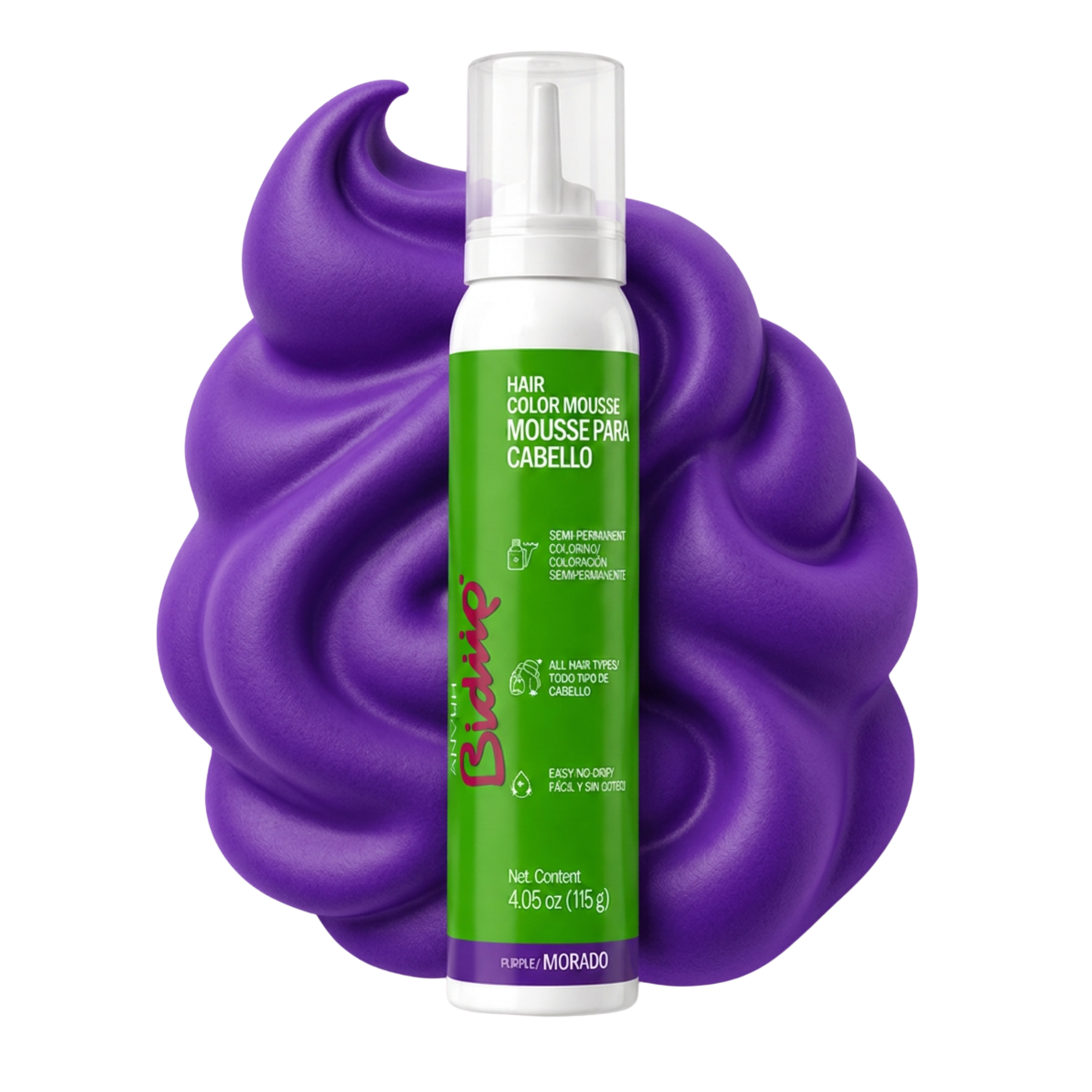 ANVEN BIDIIP COLOR MOUSSE MORADO 115 ML
