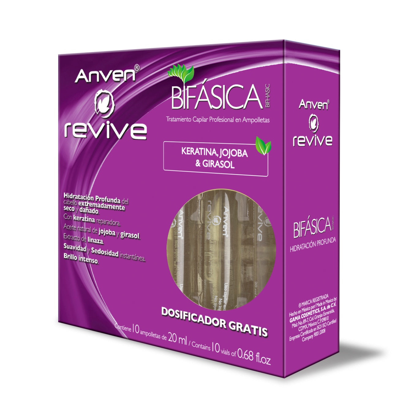 REVIVE BIFÁSICA TRATAMIENTO CAPILAR EN AMPOLLETAS Est. c/10