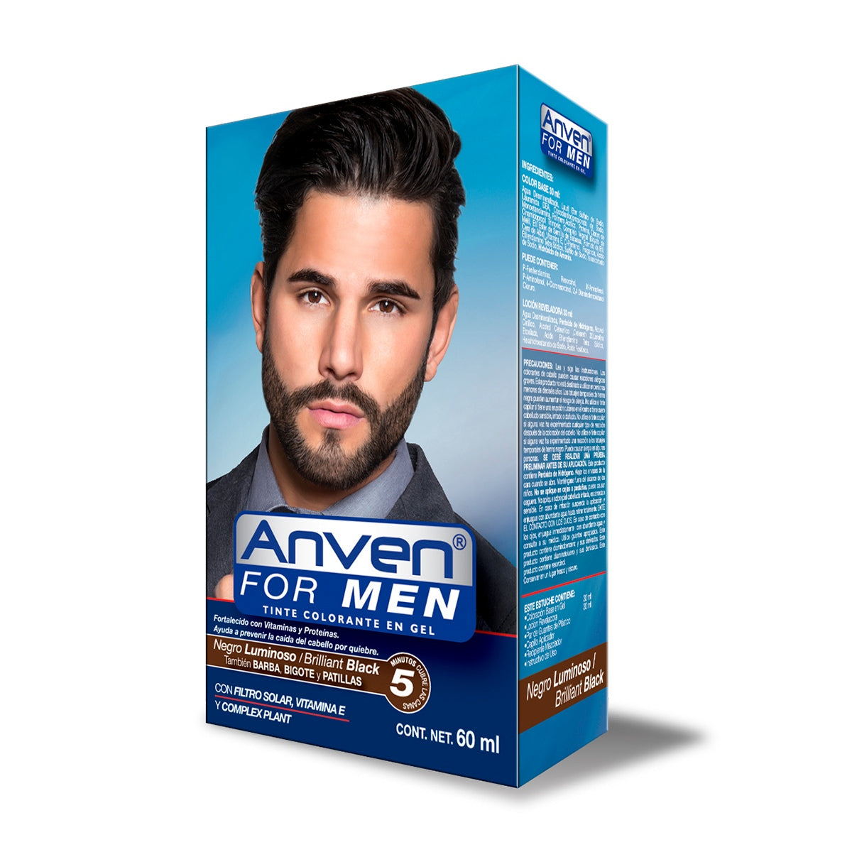 ANVEN FOR MEN TINTE NEGRO LUMINOSO 60 ml