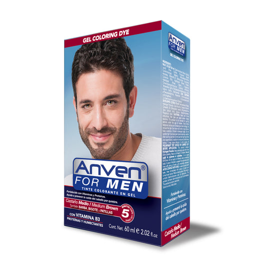 ANVEN FOR MEN TINTE CASTAÑO MEDIO 60 ml